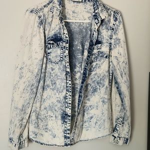 Acid wash jean top